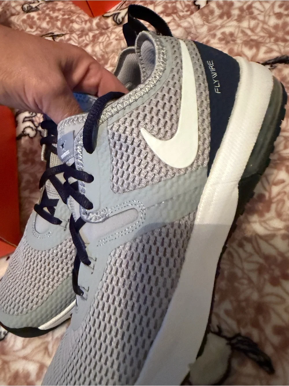 NFL Dallas Cowboys Nike Men's Grey and Navy Athletic Running Shoes